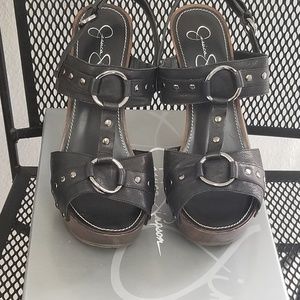 Shoes - Jessica Simpson Black Leather Heels